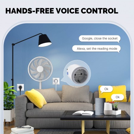 EU 16A Smart Plug Matter WiFi Socket Timer Outlet Power Monitor