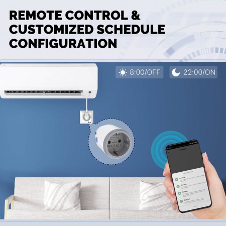 EU 16A Smart Plug Matter WiFi Socket Timer Outlet Power Monitor